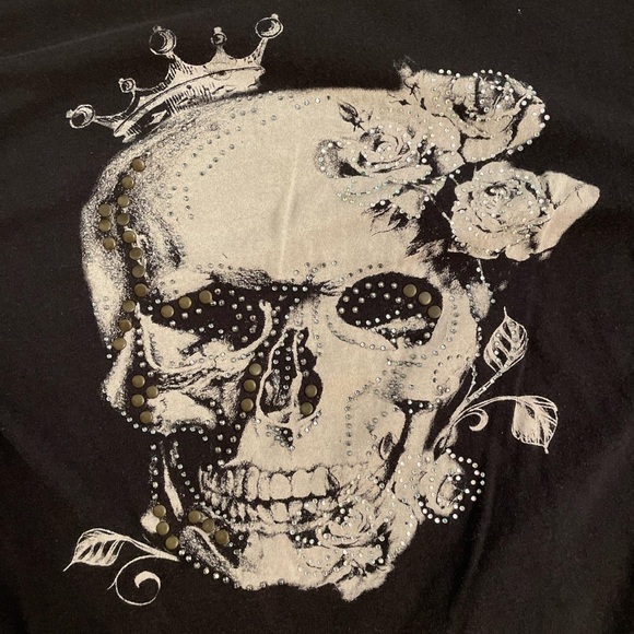 Y2k cyber mallgoth black skull tee - Picture 4 of 4